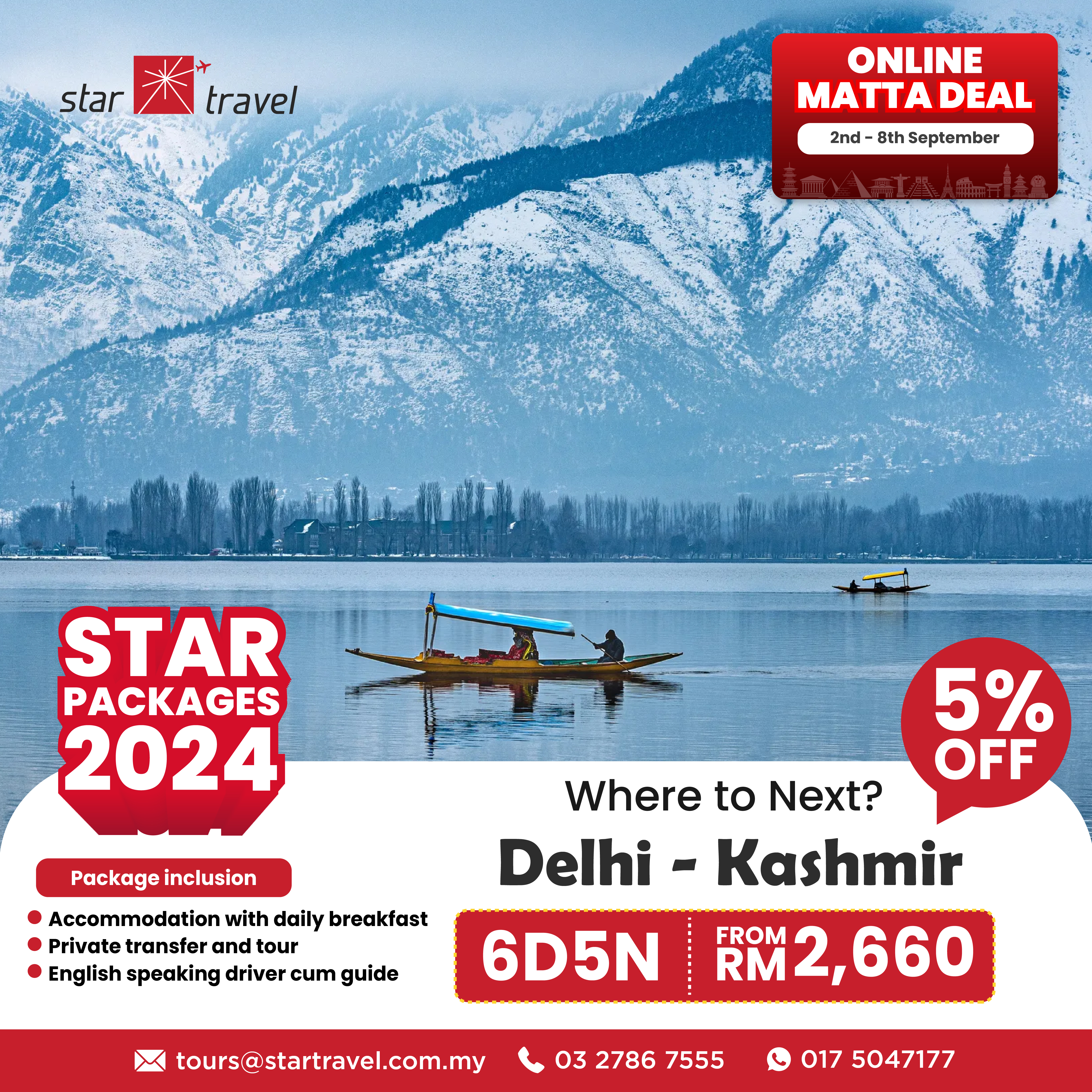 6D5N DELHI – KASHMIR (PRIVATE TOUR) (MIN 2 TO GO)