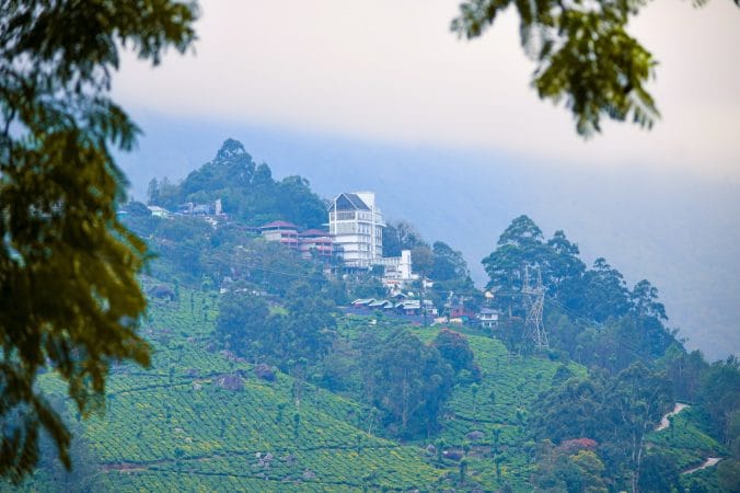 a hill with a house on top of it