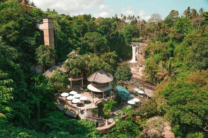 Scenic Resort at Tegenungan Waterfall in Ubud, Bali