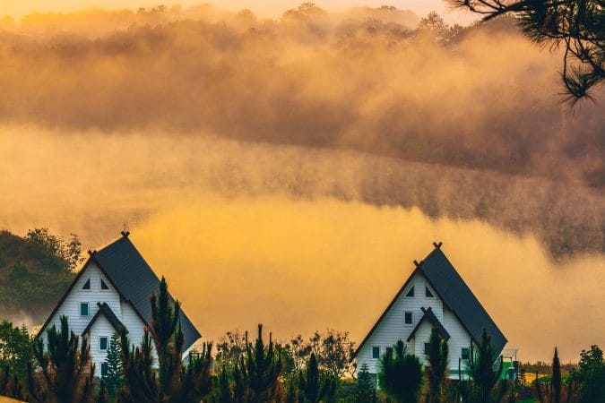 dalat, house, lake