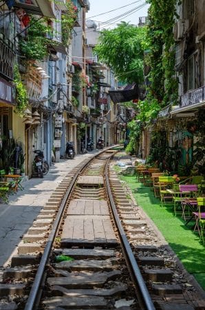 train street, hanoi, train tracks