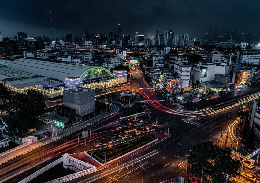 city, bangkok, night