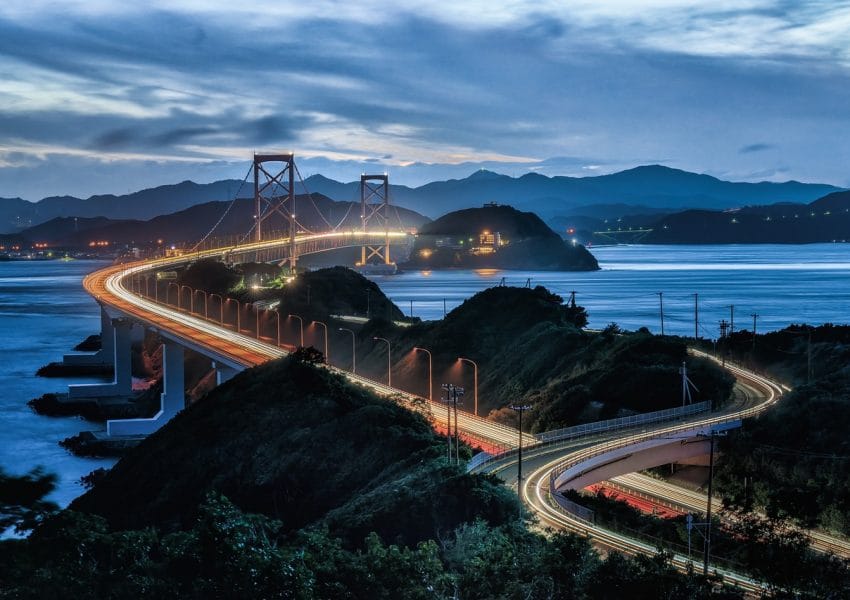 landscape, evening, onaruto bridge