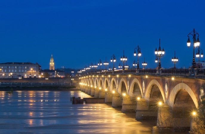 bridge, stone bridge, bordeaux