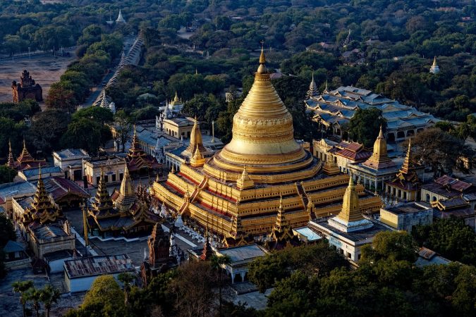 shwezigon pagoda, temple, myanmar